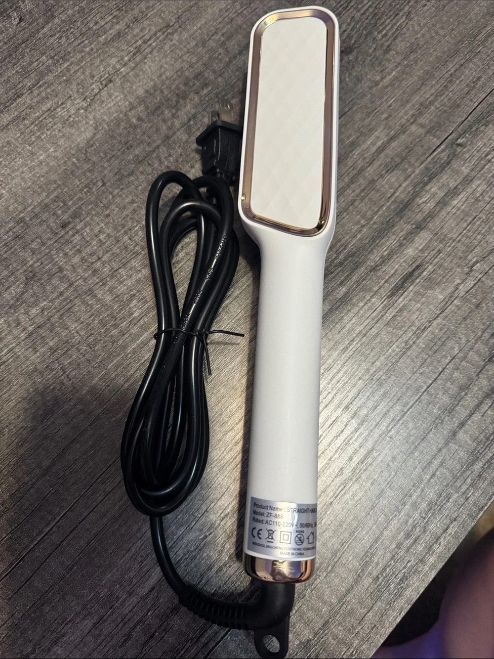 Hair Stylist Hair Straightener - White with Gold Accents